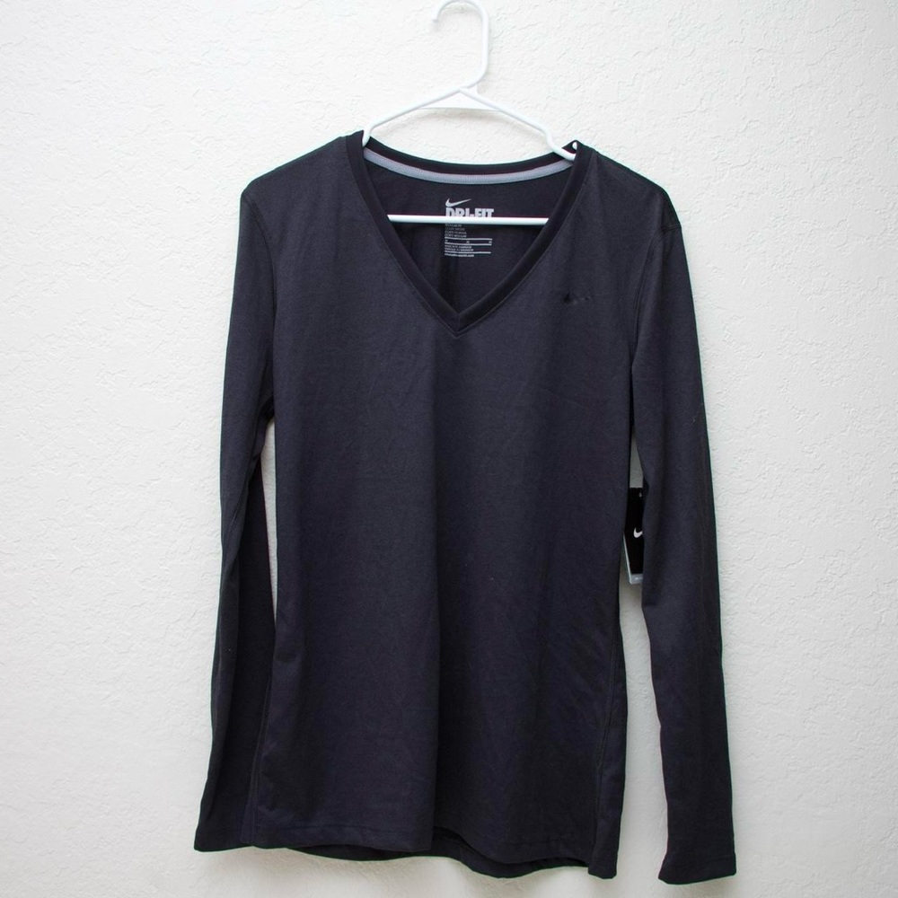 Nike Dri-Fit Black Women’s V-Neck Long Sleeve